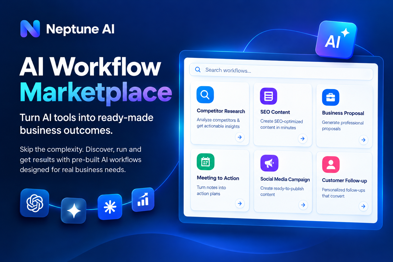 AI workflow marketplace helping businesses automate tasks with artificial intelligence